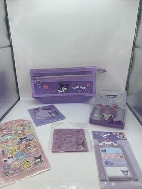 Sanrio Kuromi Purple Pencil Case and Stationery Set